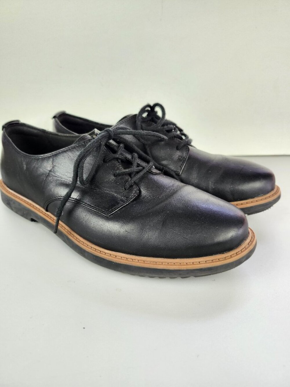Clarks Black Leather Raisie Bloom Oxford Shoes - Women's Size 10